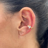Diamond Cuff Earring 0.27 Carat Yellow Gold 14K