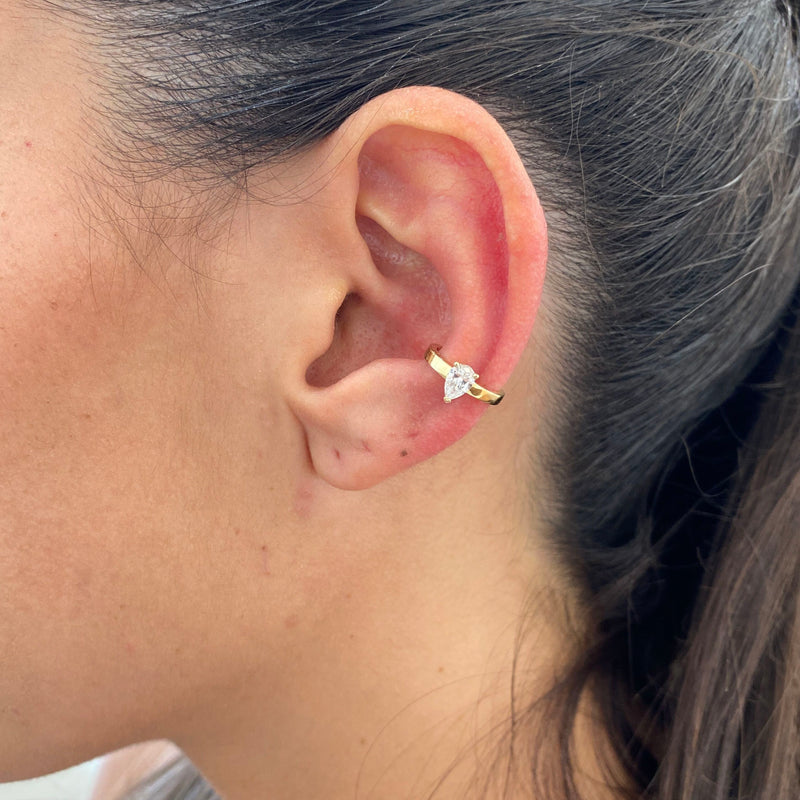 Diamond Cuff Earring 0.27 Carat Yellow Gold 14K