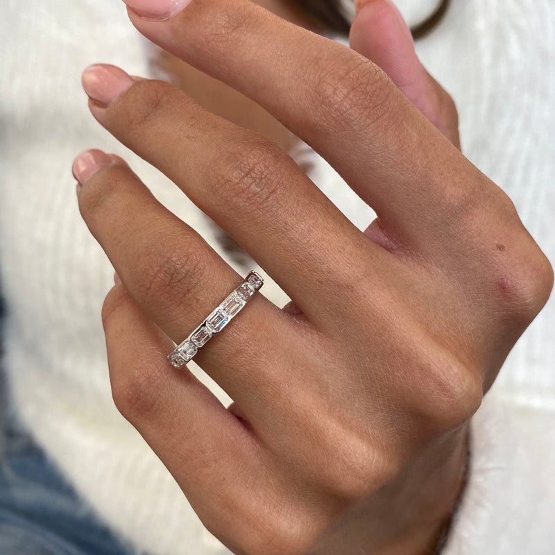 Diamond Half Eternity Ring 1.26 Carat White Gold 14K