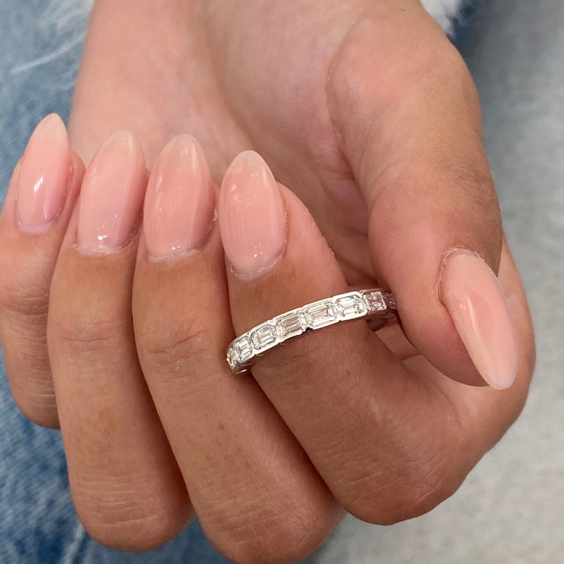 Diamond Half Eternity Ring 1.26 Carat White Gold 14K