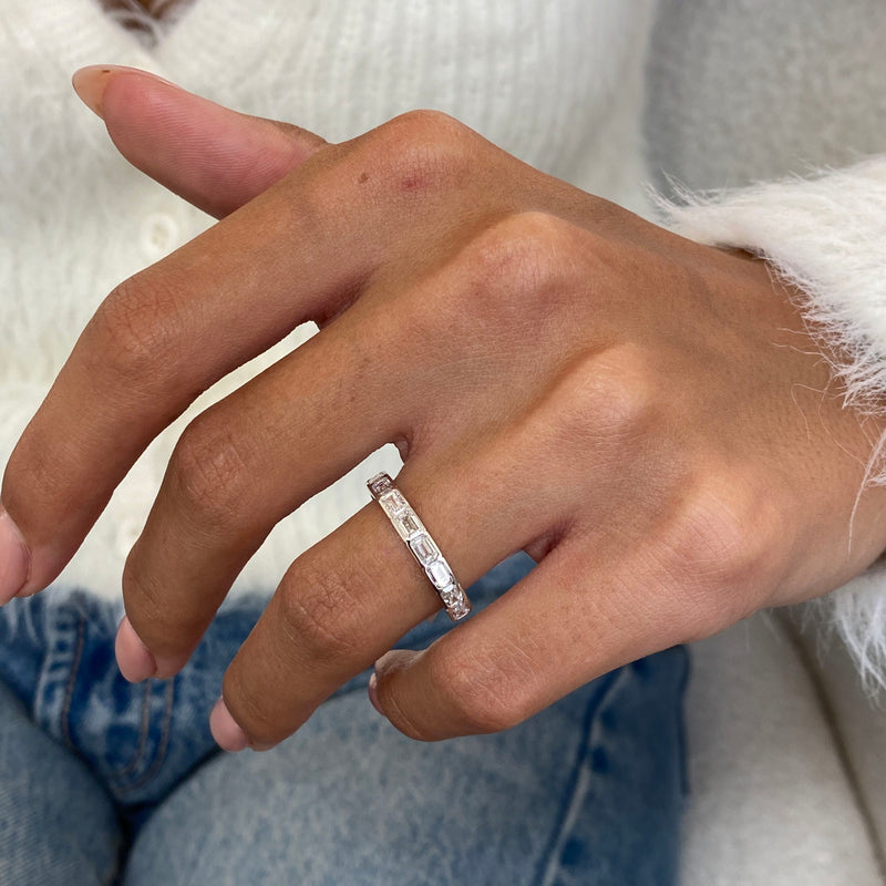 Diamond Half Eternity Ring 1.26 Carat White Gold 14K