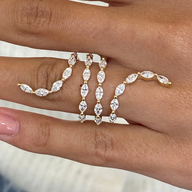Diamond Wrap Ring 2.18 Carat Yellow Gold 14K