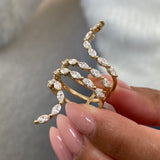 Diamond Wrap Ring 2.18 Carat Yellow Gold 14K