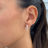 Diamond Dangle Earrings 1.49 Carat Rose Gold 14K