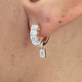 Diamond Dangle Earrings 1.49 Carat Rose Gold 14K