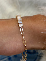 Diamond Chain Bracelet 2.65 Carat Yellow Gold 14K