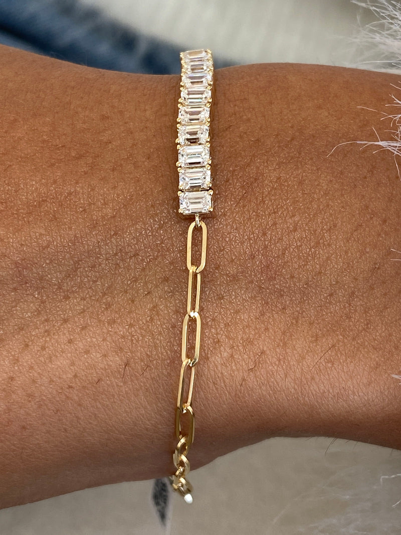 Diamond Chain Bracelet 2.65 Carat Yellow Gold 14K