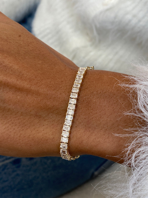 Diamond Chain Bracelet 2.65 Carat Yellow Gold 14K