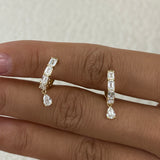 Diamond Dangle Earrings 1.3 ct Yellow Gold