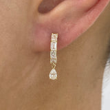 Diamond Dangle Earrings 1.4 ct Yellow Gold