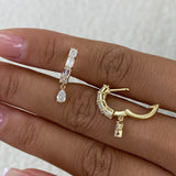 Diamond Dangle Earrings 1.3 ct Yellow Gold