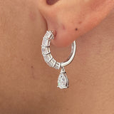 Diamond Dangle Earrings 2.04 Carat White Gold 14K