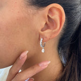 Diamond Dangle Earrings 2.04 Carat White Gold 14K