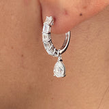 Diamond Dangle Earrings 2.04 Carat White Gold 14K