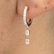 Diamond Dangle Earrings 0.57 Carat Rose Gold 14K