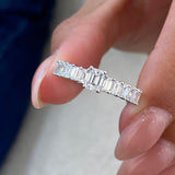 Diamond Half Eternity Ring 1.59 Carat White Gold 14K