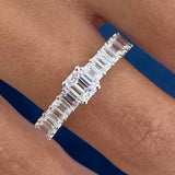 Diamond Half Eternity Ring 1.59 Carat White Gold 14K