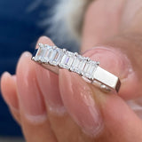 Diamond Half Eternity Ring 0.69 Carat White Gold 14K