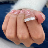 Diamond Half Eternity Ring 0.69 Carat White Gold 14K