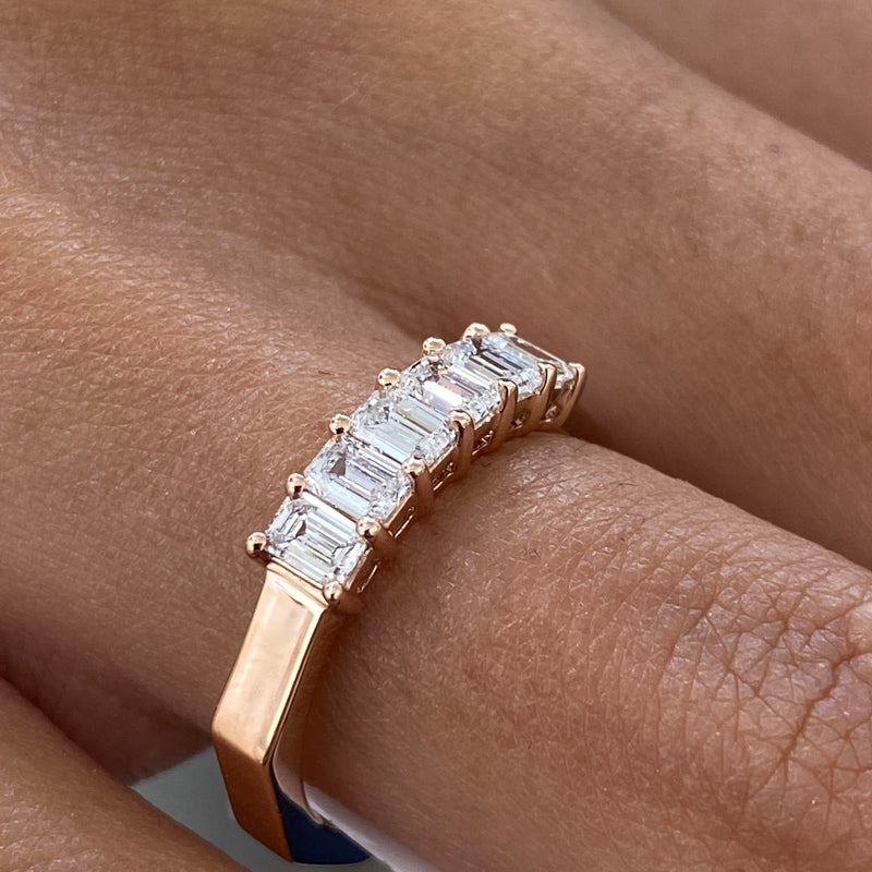 Diamond Wedding Band Fashion Ring 0.60 ct TCW, Rose Gold 14K