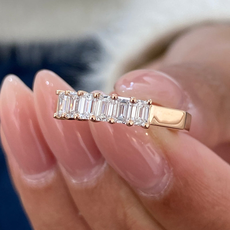 Diamond Wedding Band Fashion Ring 0.60 ct TCW, Rose Gold 14K