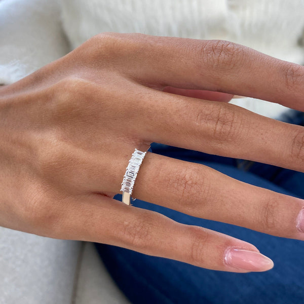 Diamond Stackable Ring 0.69 Carat White Gold 14K