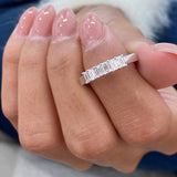 Diamond Stackable Ring 0.69 Carat White Gold 14K
