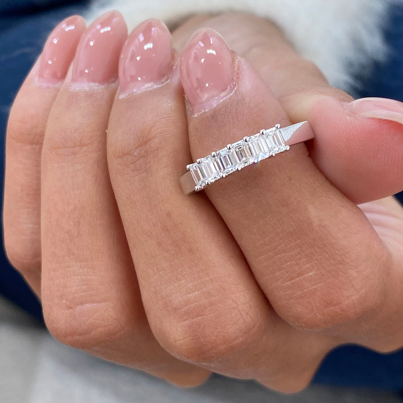 Diamond Stackable Ring 0.69 Carat White Gold 14K