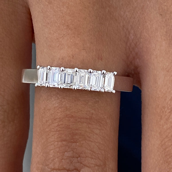 Diamond Stackable Ring 0.69 Carat White Gold 14K