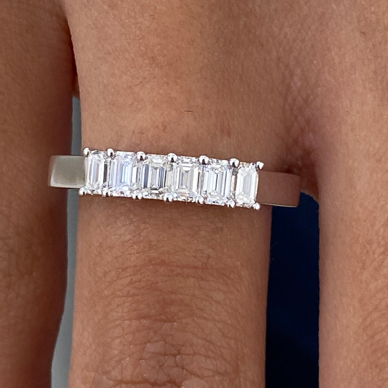 Diamond Stackable Ring 0.69 Carat White Gold 14K