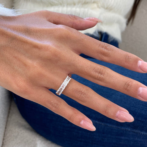 Diamond 7 Stone Ring 1.22 Carat White Gold 14K