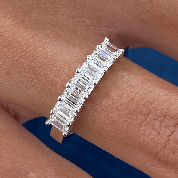 Diamond 7 Stone Ring 1.22 Carat White Gold 14K