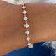 Diamond Chain Bracelet 1.79 Carat Rose Gold 14K