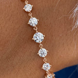 Diamond Chain Bracelet 2.42 Carat Rose Gold 14K