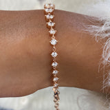 Diamond Chain Bracelet 2.42 Carat Rose Gold 14K