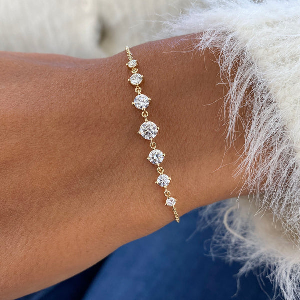 Diamond Tennis Bracelet 1 Carat Yellow Gold 14K