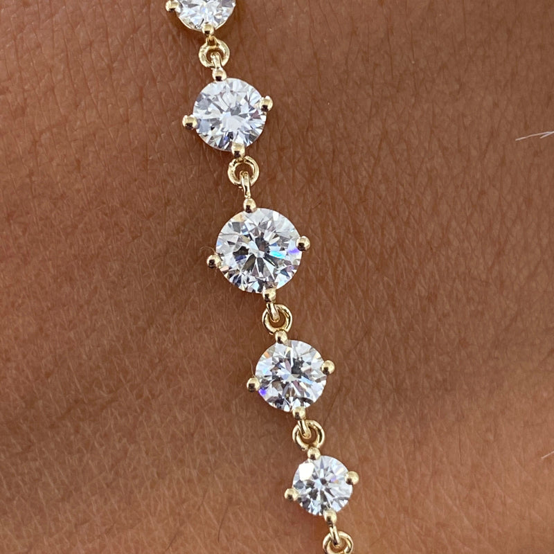 Diamond Tennis Bracelet 1 Carat Yellow Gold 14K