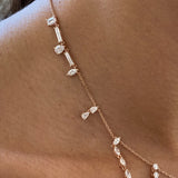 Diamond Chain Necklace 9.04 Carat Rose Gold 14K