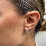 Diamond Huggie Earrings 1.32 Carat White Gold 14K