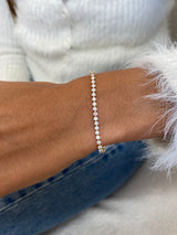 Diamond Chain Bracelet 1.21 Carat Yellow Gold 14K