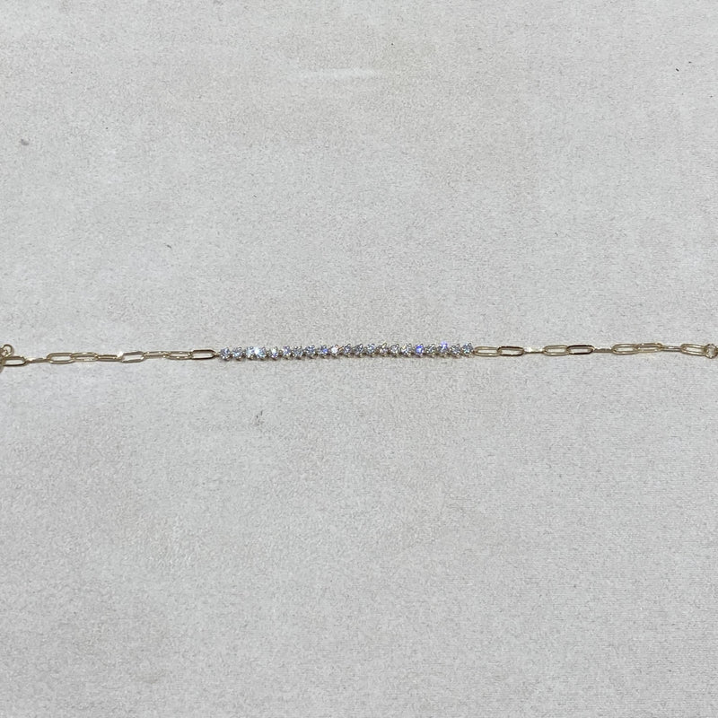 Diamond Chain Bracelet 1.21 Carat Yellow Gold 14K