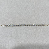 Diamond Chain Bracelet 1.21 Carat Yellow Gold 14K