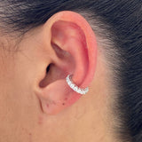 Diamond Cuff Earring 0.69 Carat White Gold 14K