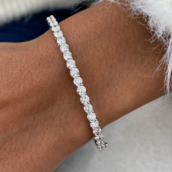 Diamond Bangle Bracelet 3.05 Carat White Gold 14K