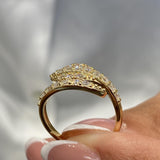Diamond Wrap Ring 0.74 Carat Yellow Gold 14K