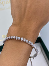 Diamond Bangle Bracelet 4.94 Carat White Gold 14K