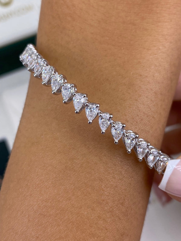 Diamond Bangle Bracelet 4.94 Carat White Gold 14K
