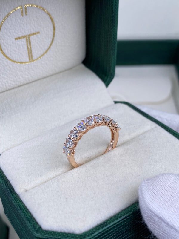 Diamond Stackable Ring 1.74 Carat Rose Gold 14K