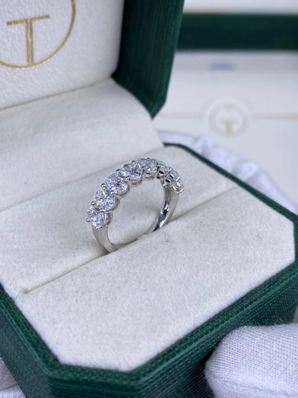 Diamond Half Eternity RIng 2.50 Carat White Gold 14K