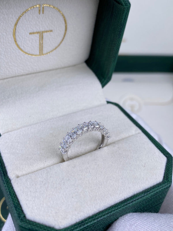 Diamond Half Eternity Ring 1.50 Carat White Gold 14K